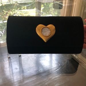 Vintages clutch, shoulder straps, suede, like NEW